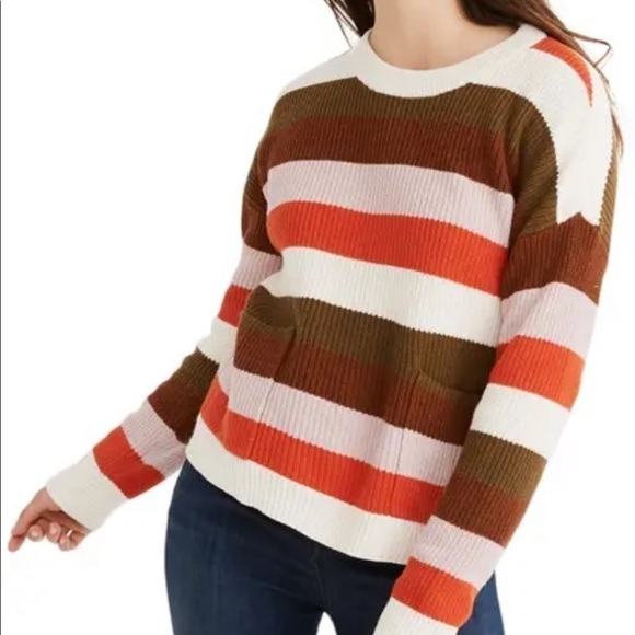 Madewell patch pocket pullover sweater Walton stripe - Picture 1 of 6
